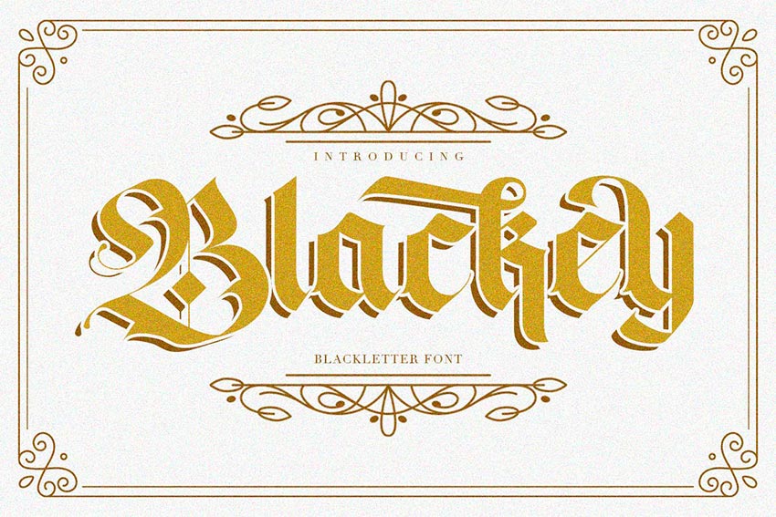 Blackey - Bold Decorative Gothic Blackletter Font (OTF, TTF, WOFF)